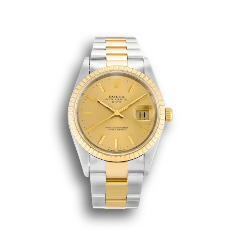 Rolex Oyster Perpetual Date 34mm Champagne 15223